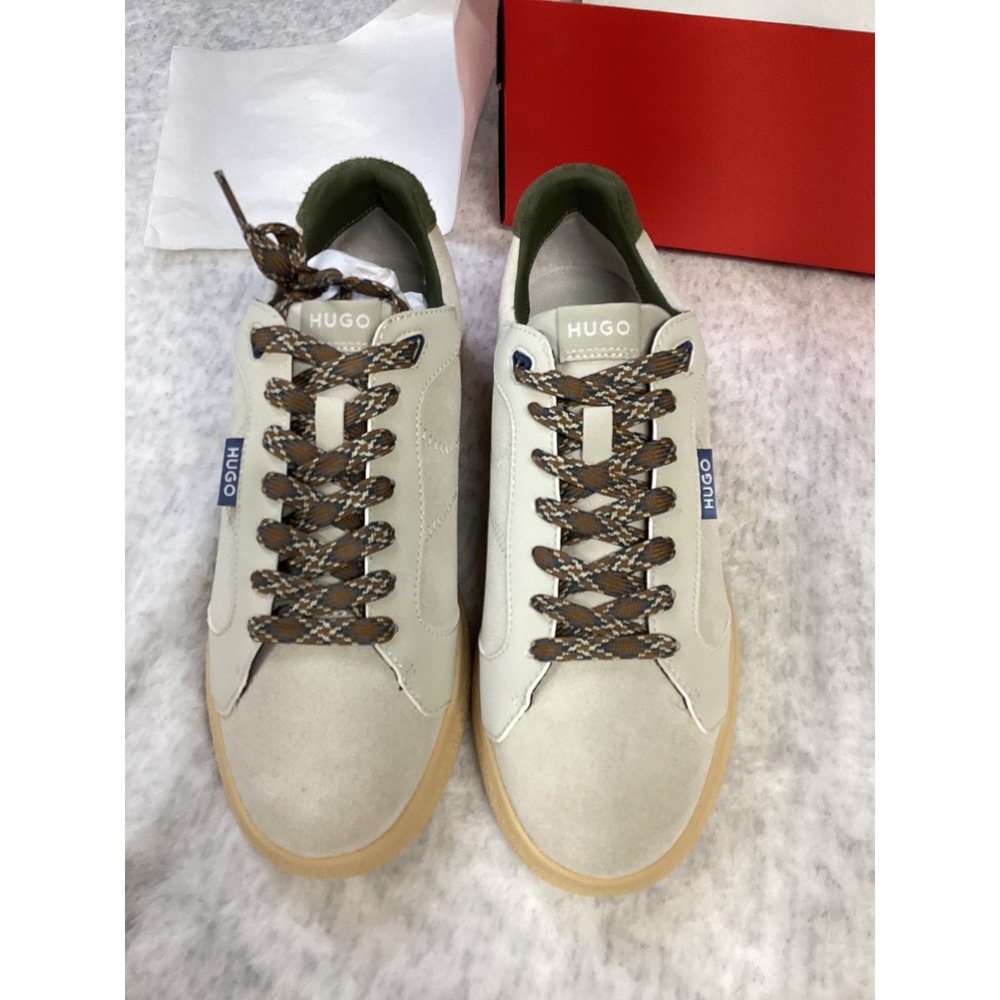 HUGO Boss Riven Tenn Mens Sneakers Light Beige Suede Gum Sole US 7 EU 40 NEW